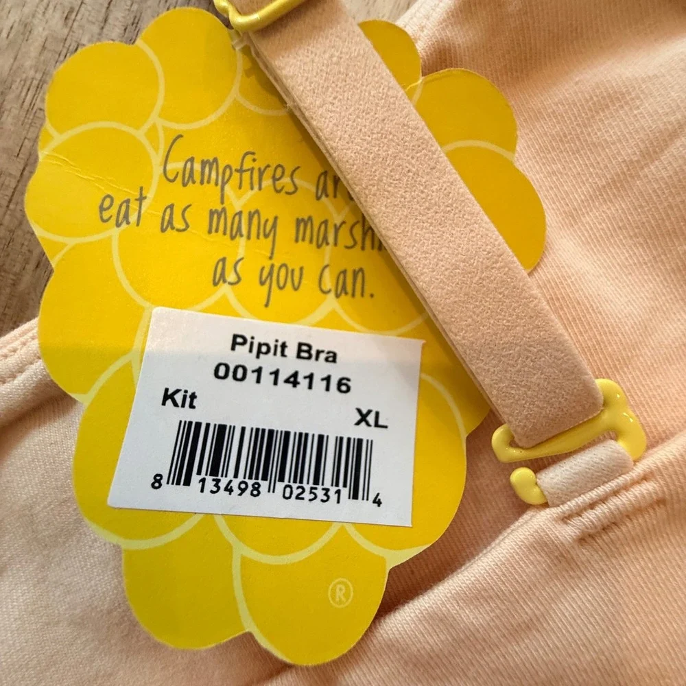 Yellowberry Pipit Bra Kit Peach Nude Bralette‎ Adjustable Straps XL NWT
